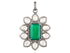 Pave Diamond & Emerald Flower Pendant, (DPL-2563)